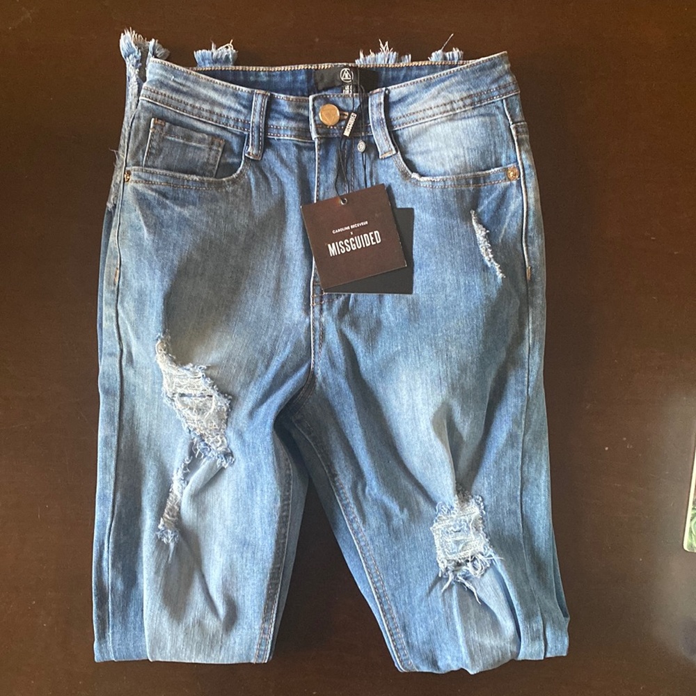 Missguided distressed skinny jeans